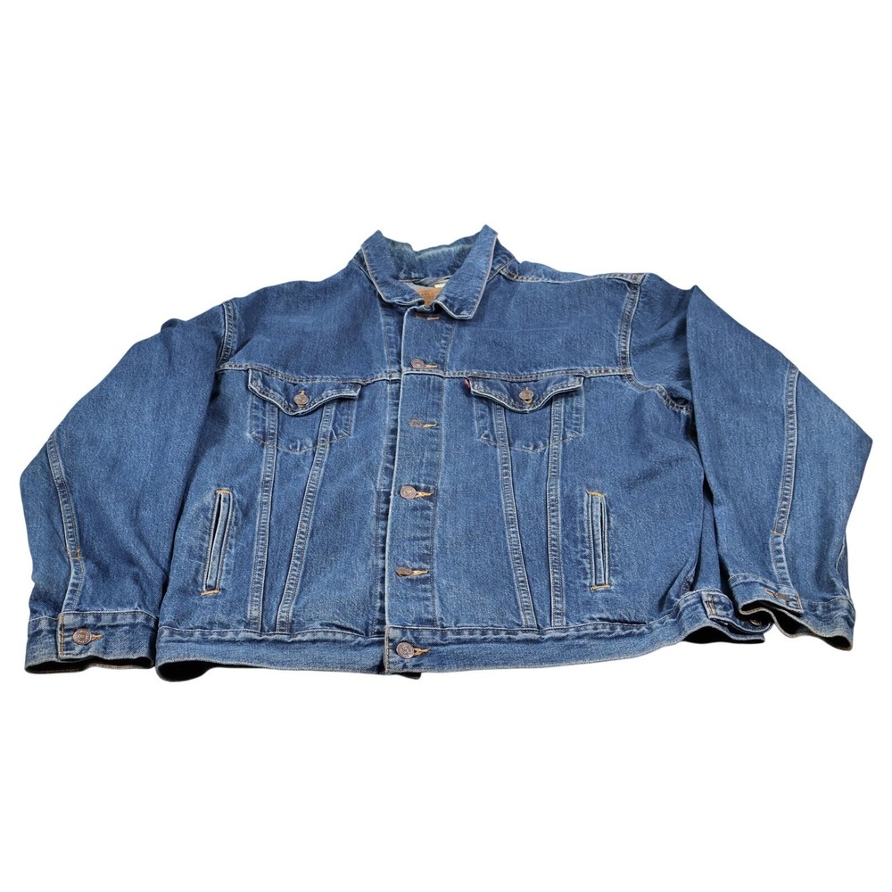Levi's Jacket Mens XL Blue Denim Bomber Collared Button Pockets 70507-4886